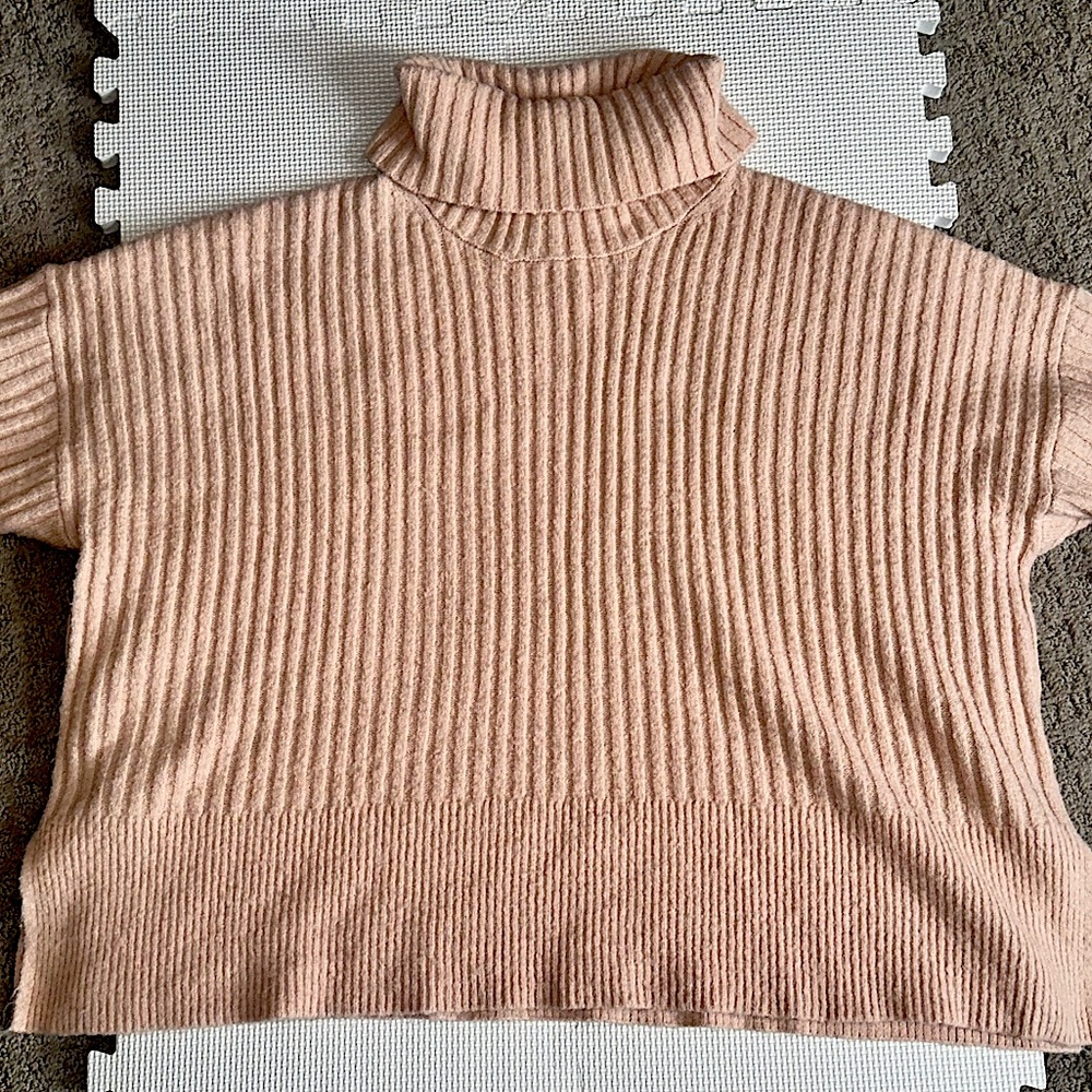 Cozy Pink Turtleneck Sweater